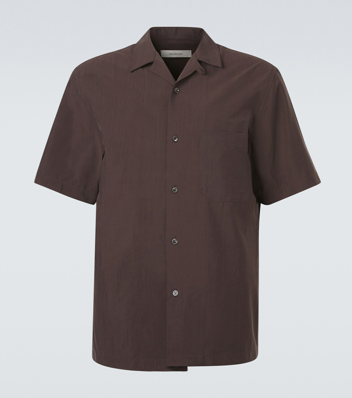 Umit Benan Havana silk-blend bowling shirt