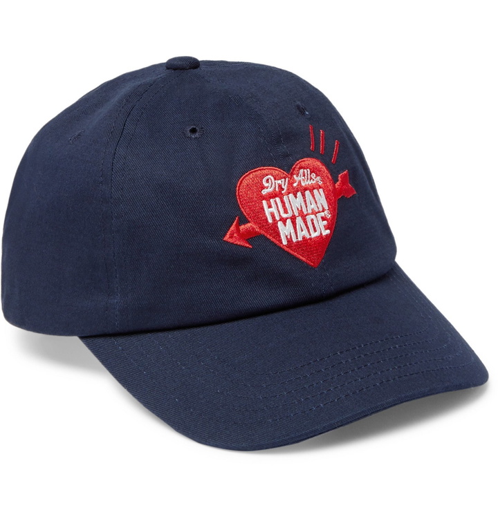 Photo: Human Made - Logo-Embroidered Cotton-Twill Baseball Cap - Blue