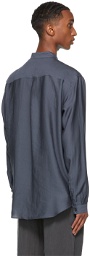 Giorgio Armani Navy Lyocell-Blend Pocket Shirt