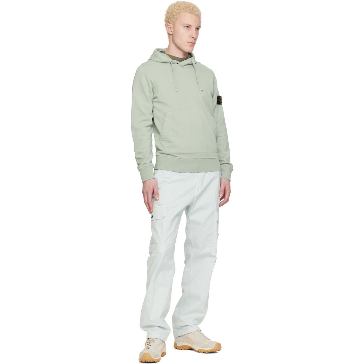 Stone Island Green 6100062 Organic Cotton Fleece Hoodie