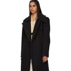 Lemaire Black Wool and Mohair Fitted Coat