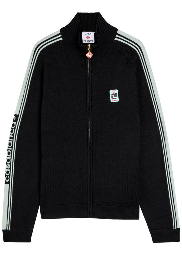 Photo: Casablanca Merino Knit Track Jacket Black