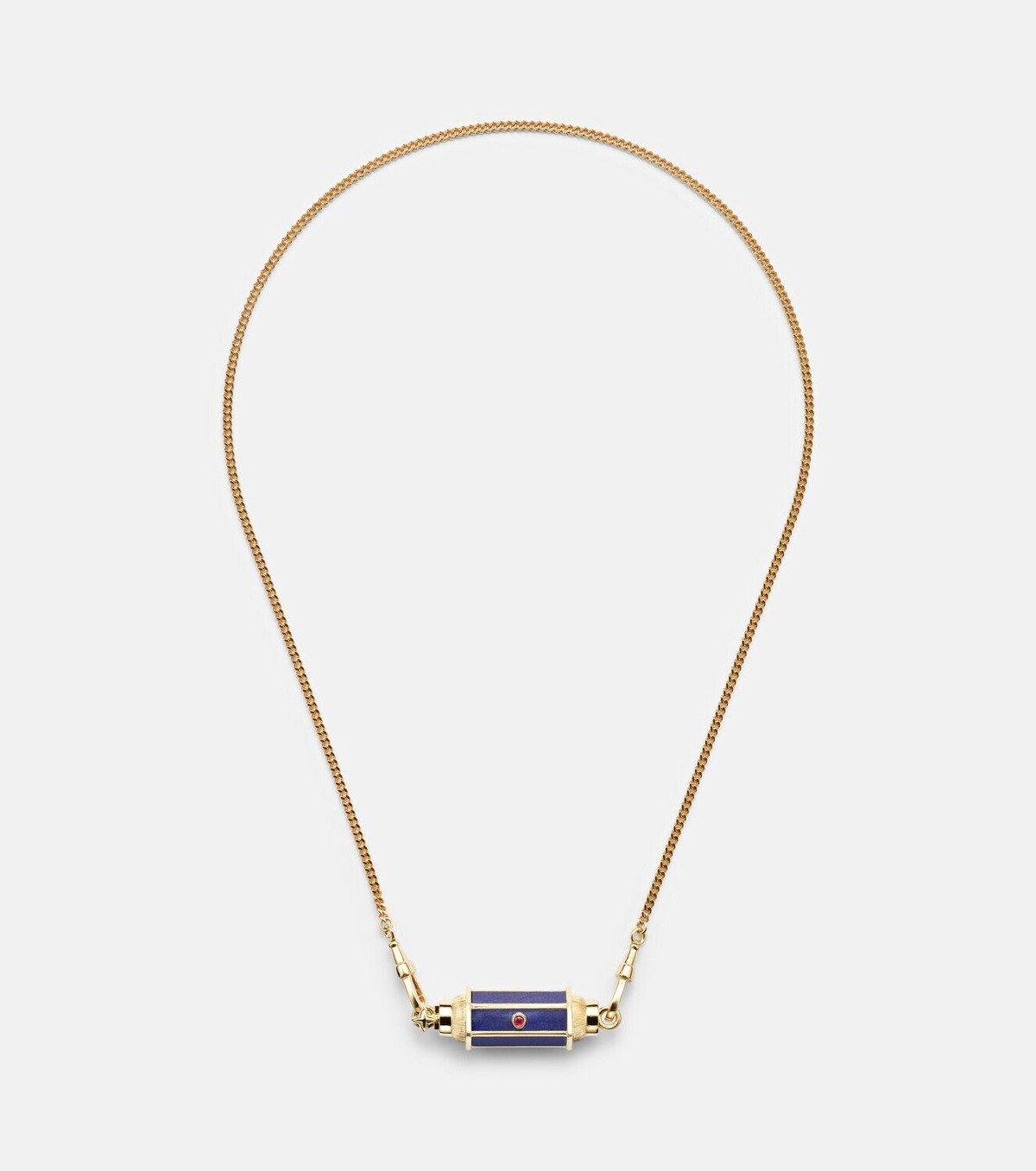 Marie Lichtenberg Baby 18kt gold pendant necklace with lapis and rubies
