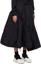 Y-3 Black Quilted Midi Skirt