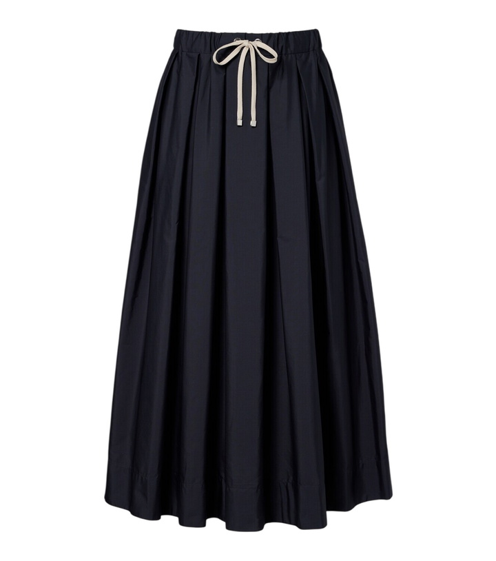 Photo: 'S Max Mara Pineta pleated cotton midi skirt