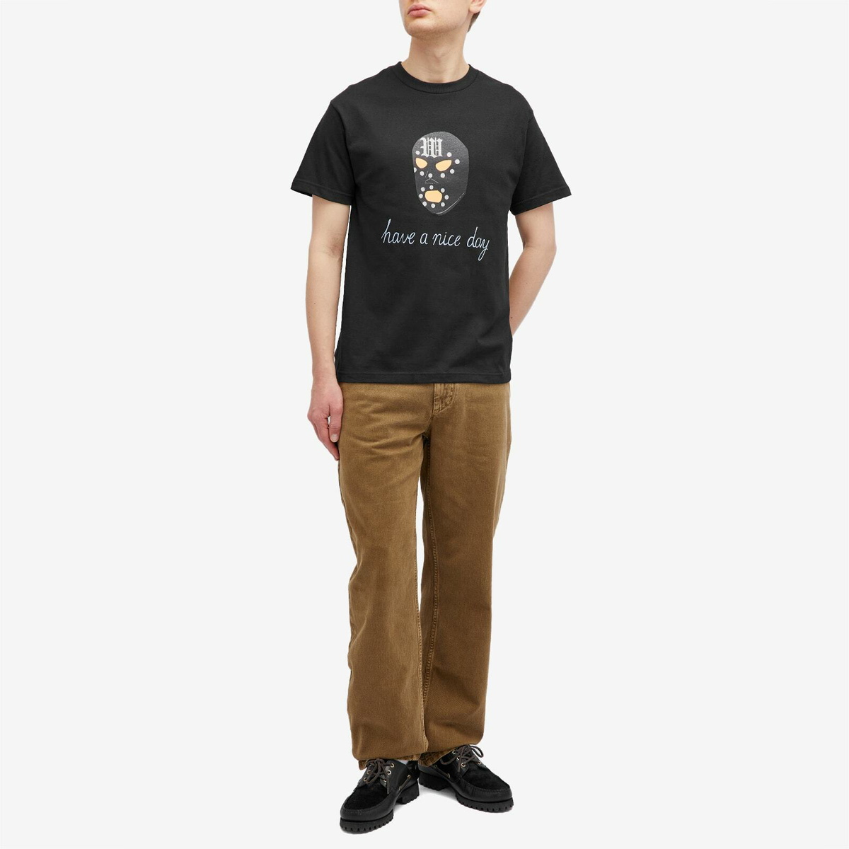Wacko Maria Men's Type-1 Have A Nice Day T-Shirt in Black Wacko Maria