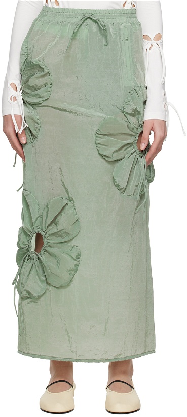 Photo: J.Kim Green Flower Maxi Skirt