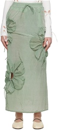 J.Kim Green Flower Maxi Skirt