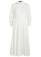 Alice + Olivia Edie Corset Jersey Midi Shirt Dress White