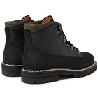 Mr P. - Jacques Shearling-Lined Waterproof Waxed-Suede and Full-Grain Leather Boots - Men - Black