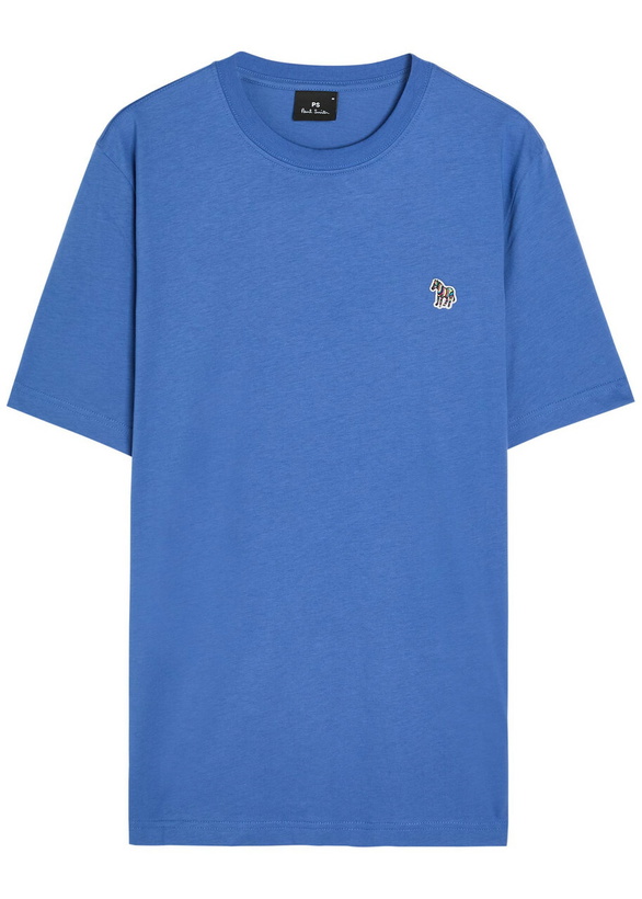 Photo: PS Paul Smith Appliquéd Cotton T-shirt Blue