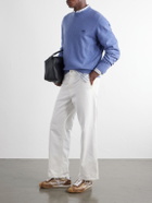 LOEWE - Anagram-Embroidered Cotton-Blend Sweater - Blue