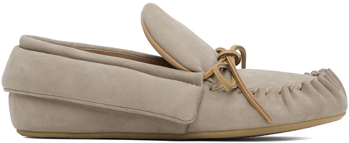 Photo: JW Anderson Taupe Suede Moc Loafers