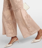 Valentino Guipure lace wide-leg pants