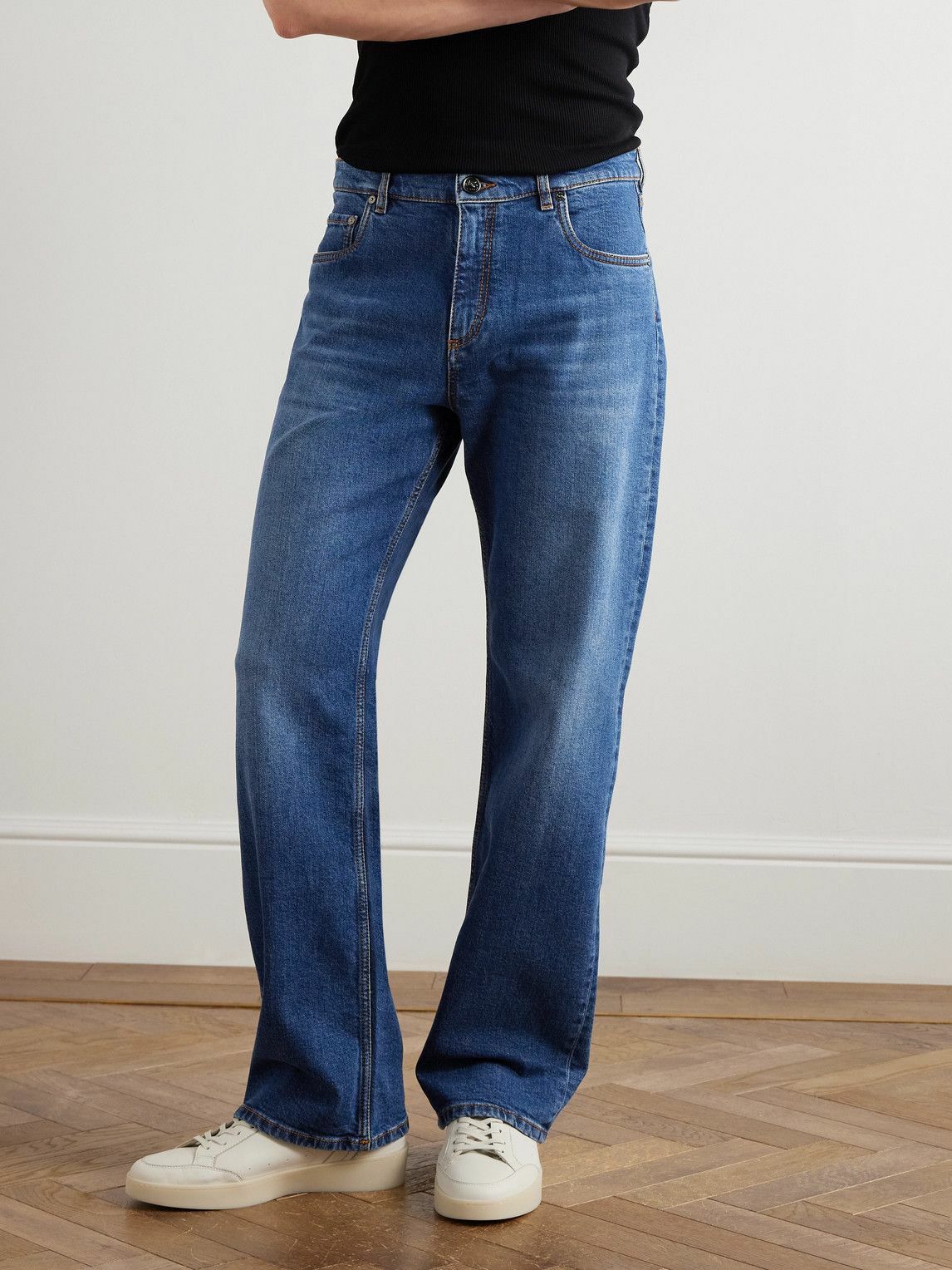 Etro - Straight-Leg Logo-Embroidered Jeans - Blue