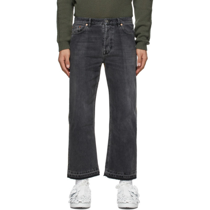 Photo: Valentino Black and Beige Dual Material Jeans