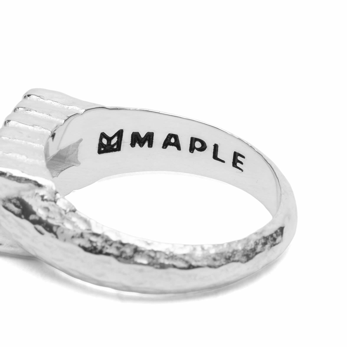 Maple Men's Cookie Signet Ring in Silver