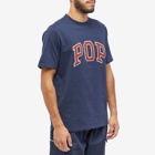 Pop Trading Company Men's Arch Logo T-Shirt in Navy/Fired Brick