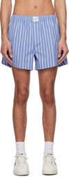 Axel Arigato Blue & White Striped Cotton Shorts