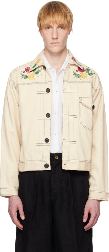 Photo: HARAGO Beige Beadwork Cropped Jacket