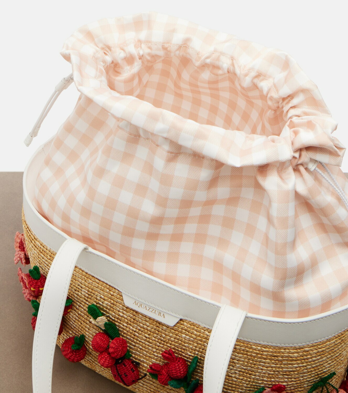 Aquazzura Botanica Medium raffia tote bag