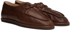 AURALEE Brown Soft Leather Deck Shoes