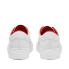 Woman by Common Projects Women's Basketball Summer Low Nubuck Sneakers in White/Red