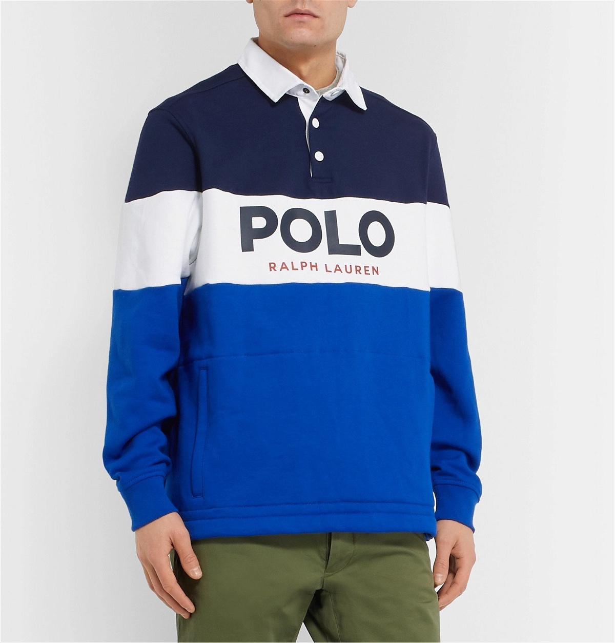 Polo Ralph Lauren - Logo-Print Colour-Block Fleece-Back Cotton