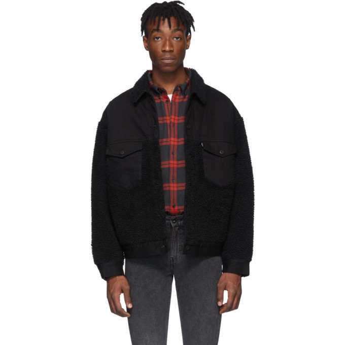 Photo: Levis Made and Crafted Black Oversized Sherpa Trucker Jacket