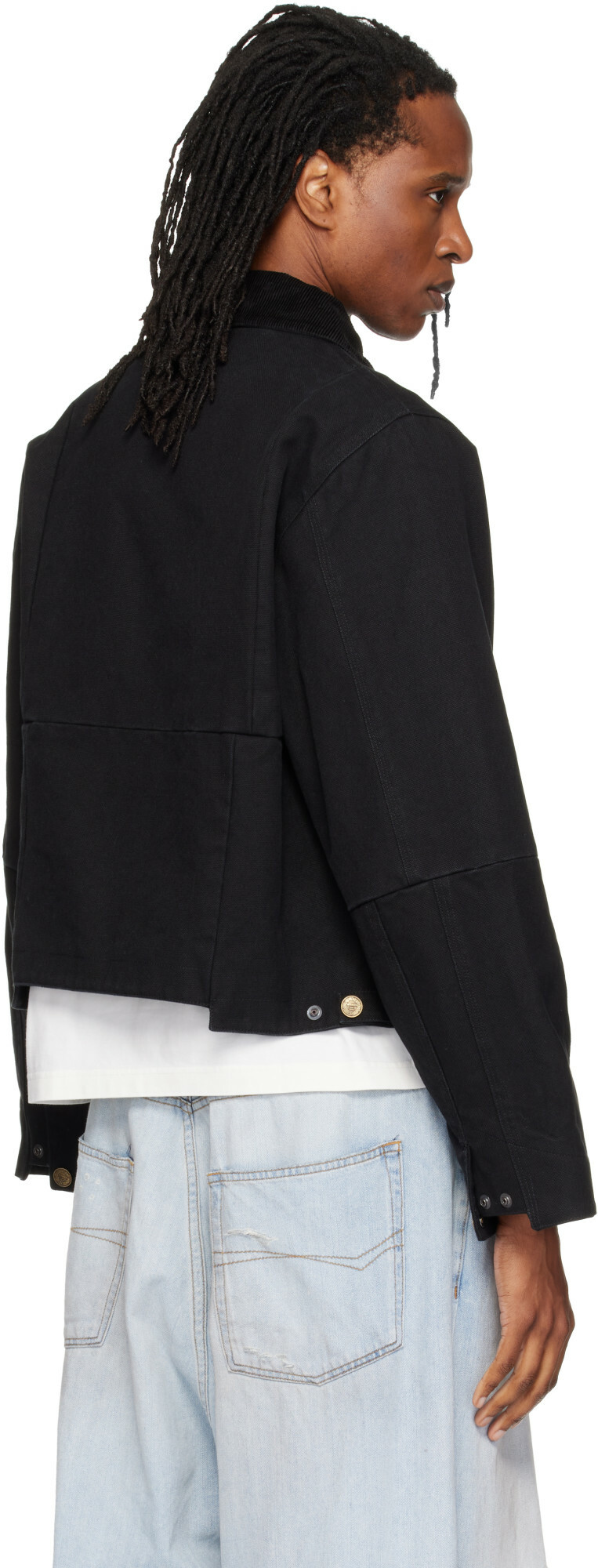 VETEMENTS Black Cut-Up Workwear Jacket