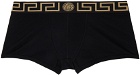 Versace Underwear Black Greca Border Boxers