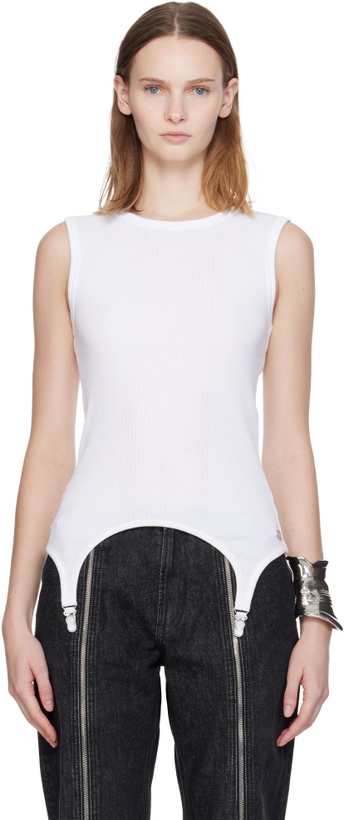 Photo: Jean Paul Gaultier White 'The Garter' Tank Top