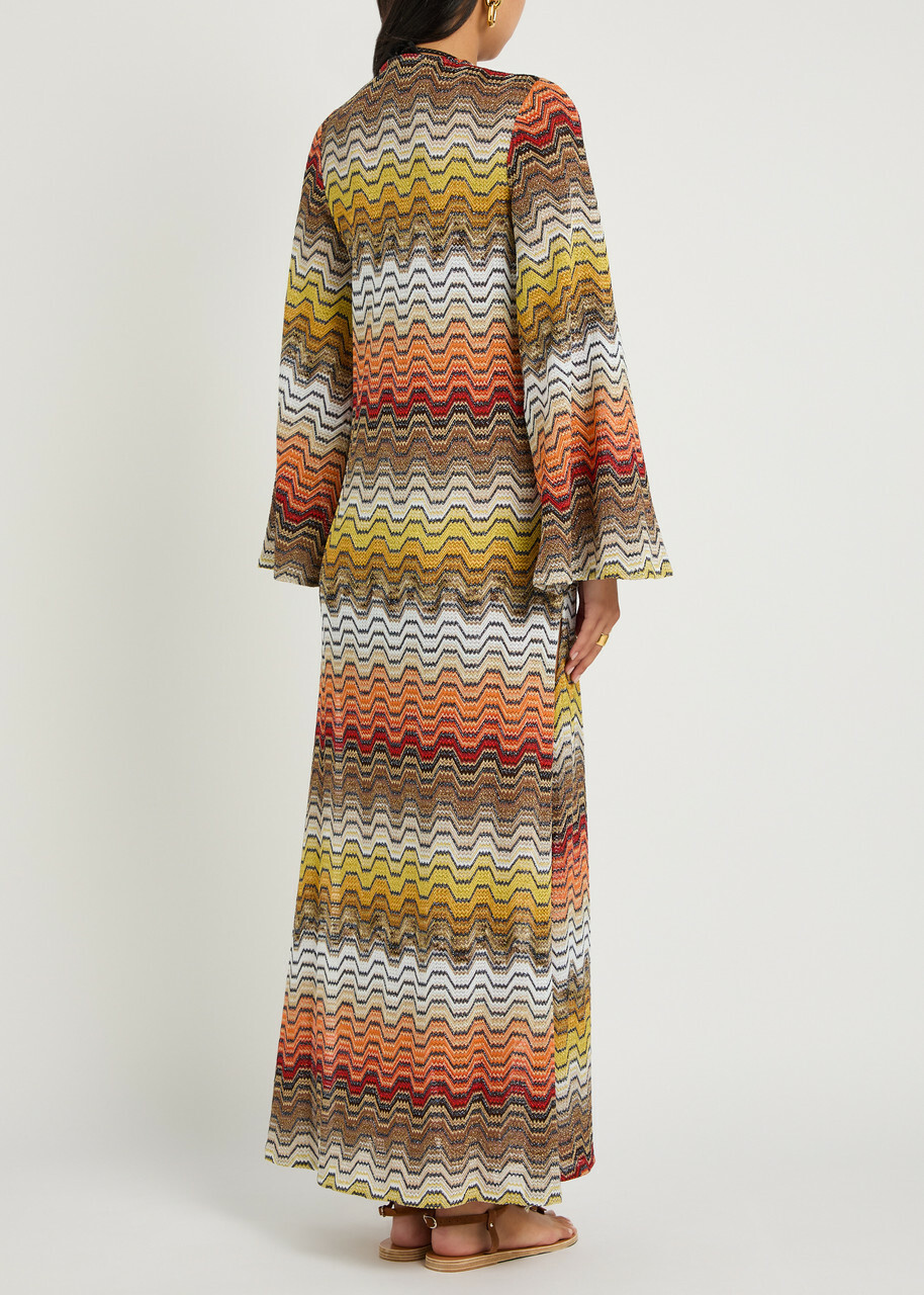 Missoni Zigzag Metallic-knit Maxi Cover-up Dress Black