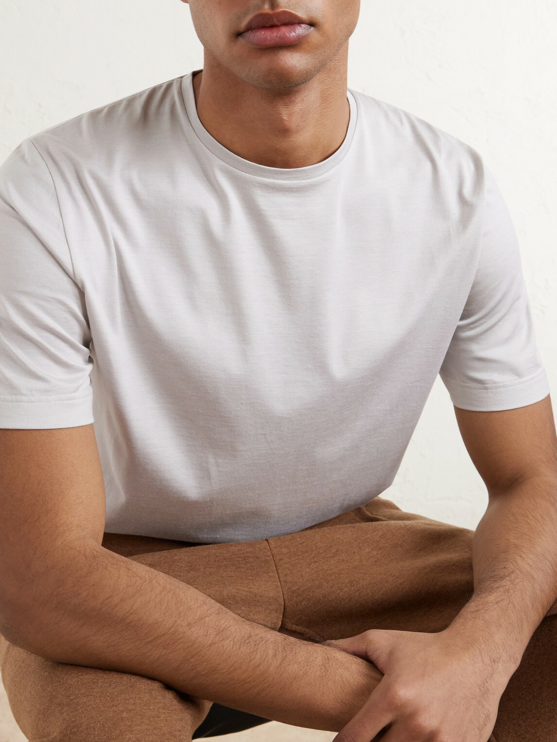 Loro Piana - Silk and Cotton-Blend Jersey T-Shirt - Gray