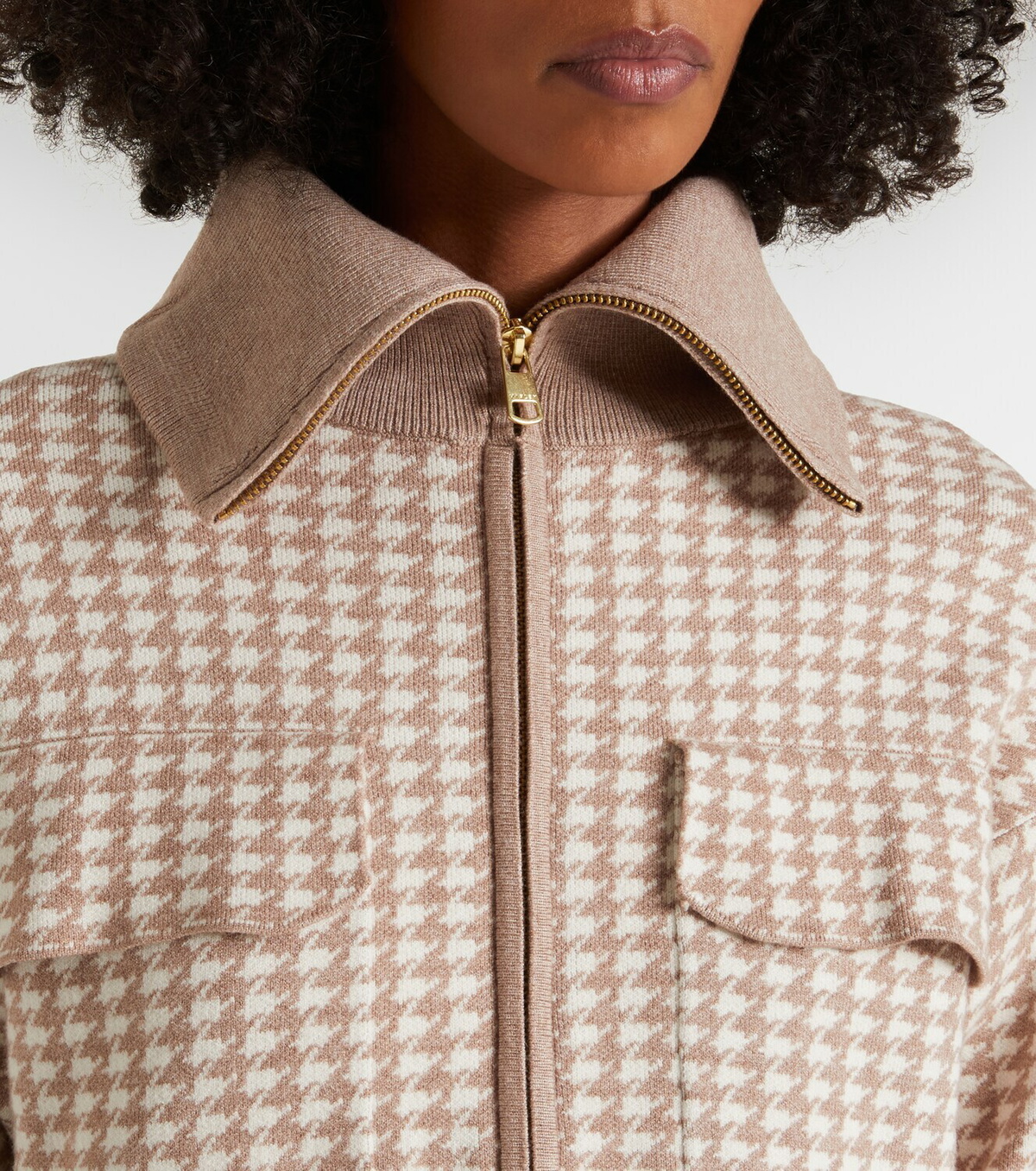 Varley Ablett houndstooth jacquard jacket