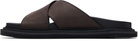 Moschino Brown Calfskin Sandals