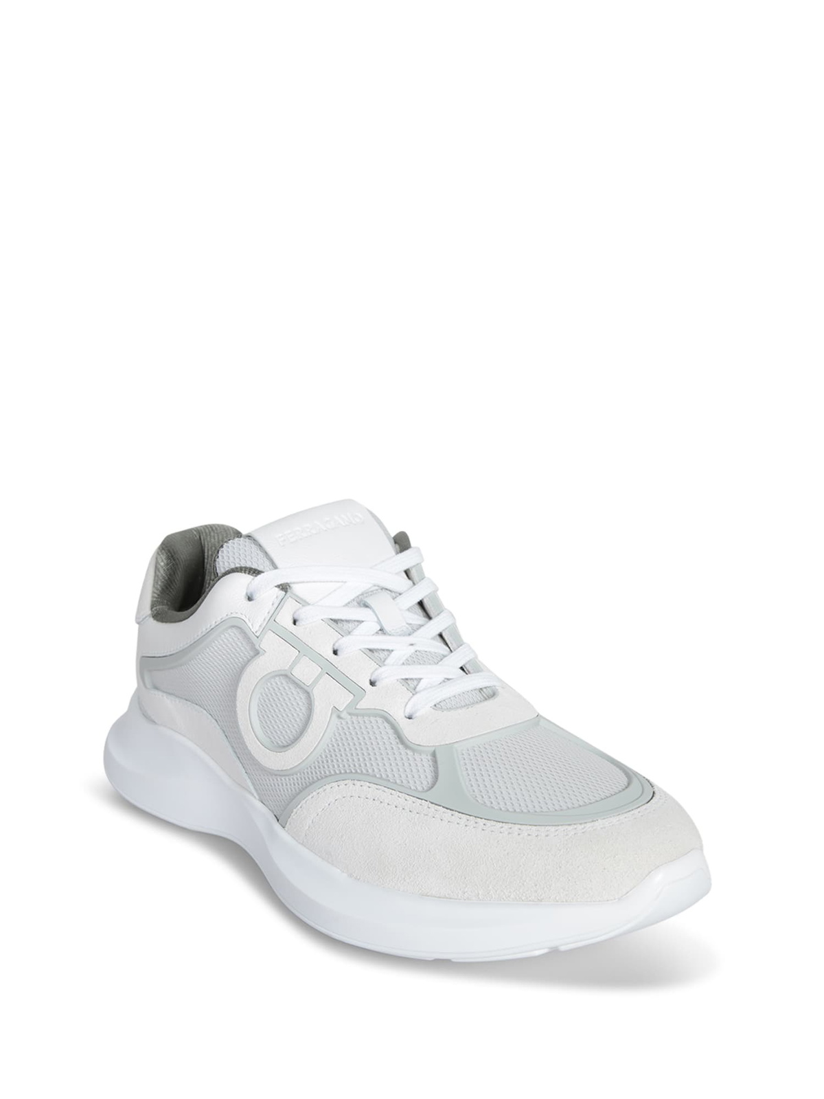 Ferragamo Bay Man White And Grey Sneaker Salvatore Ferragamo