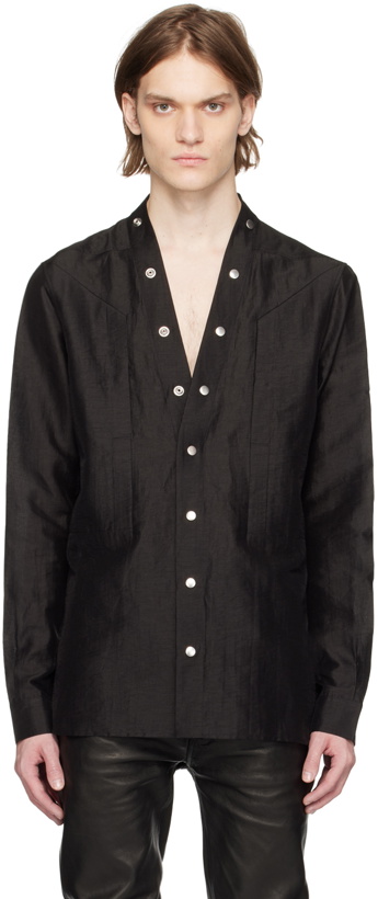 Photo: Rick Owens Black Larry Fogpocket Shirt