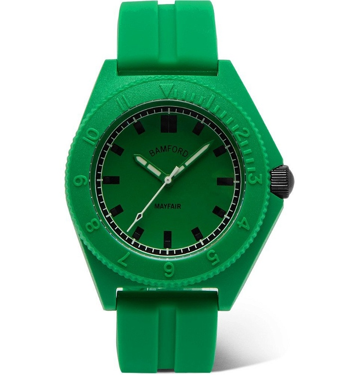 Photo: Bamford Watch Department - Mayfair Rubber Watch - Green