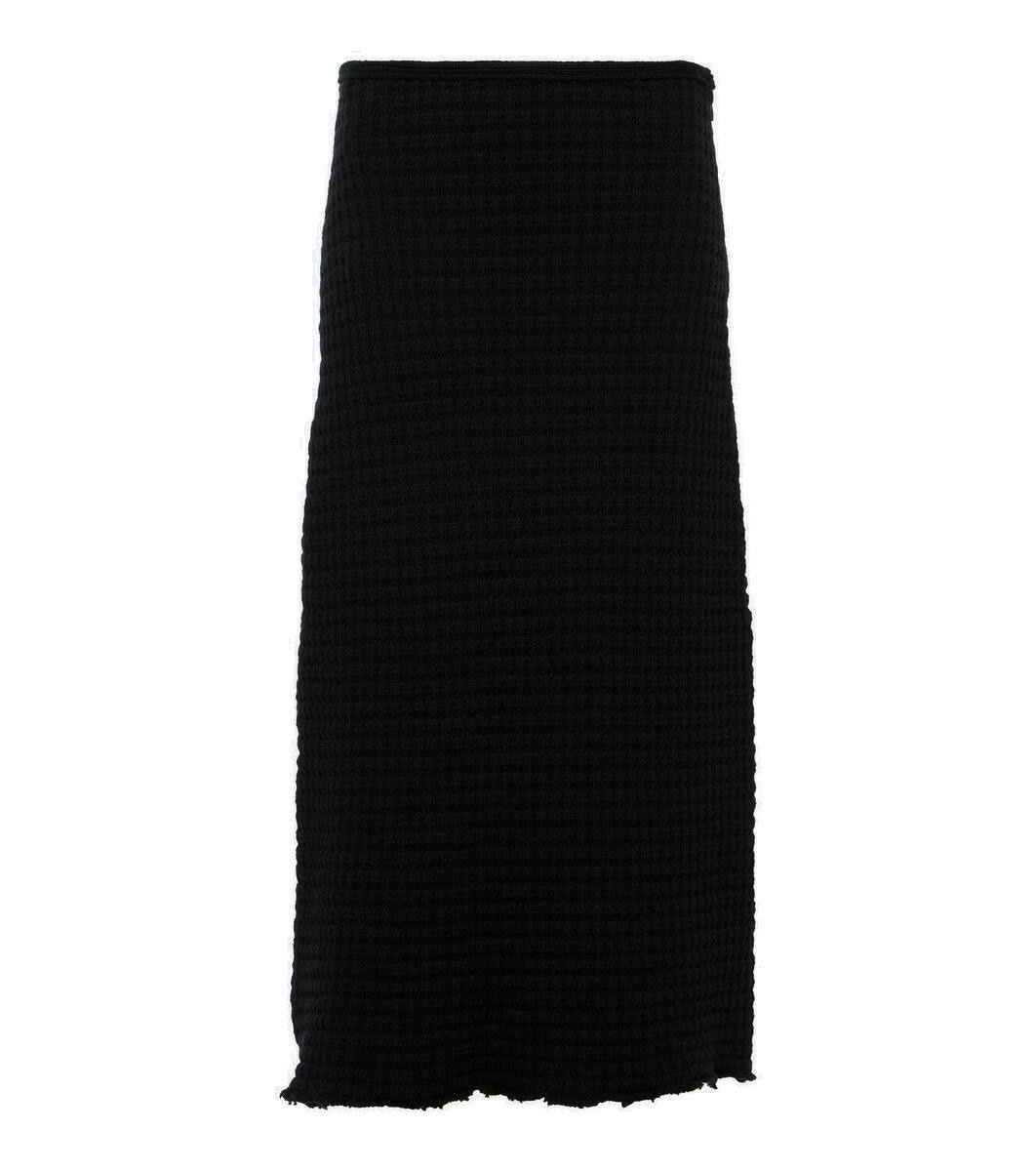 Photo: Jil Sander A-line cotton bouclé midi skirt