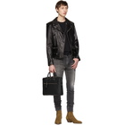 Saint Laurent Black Leather Classic Moto Jacket