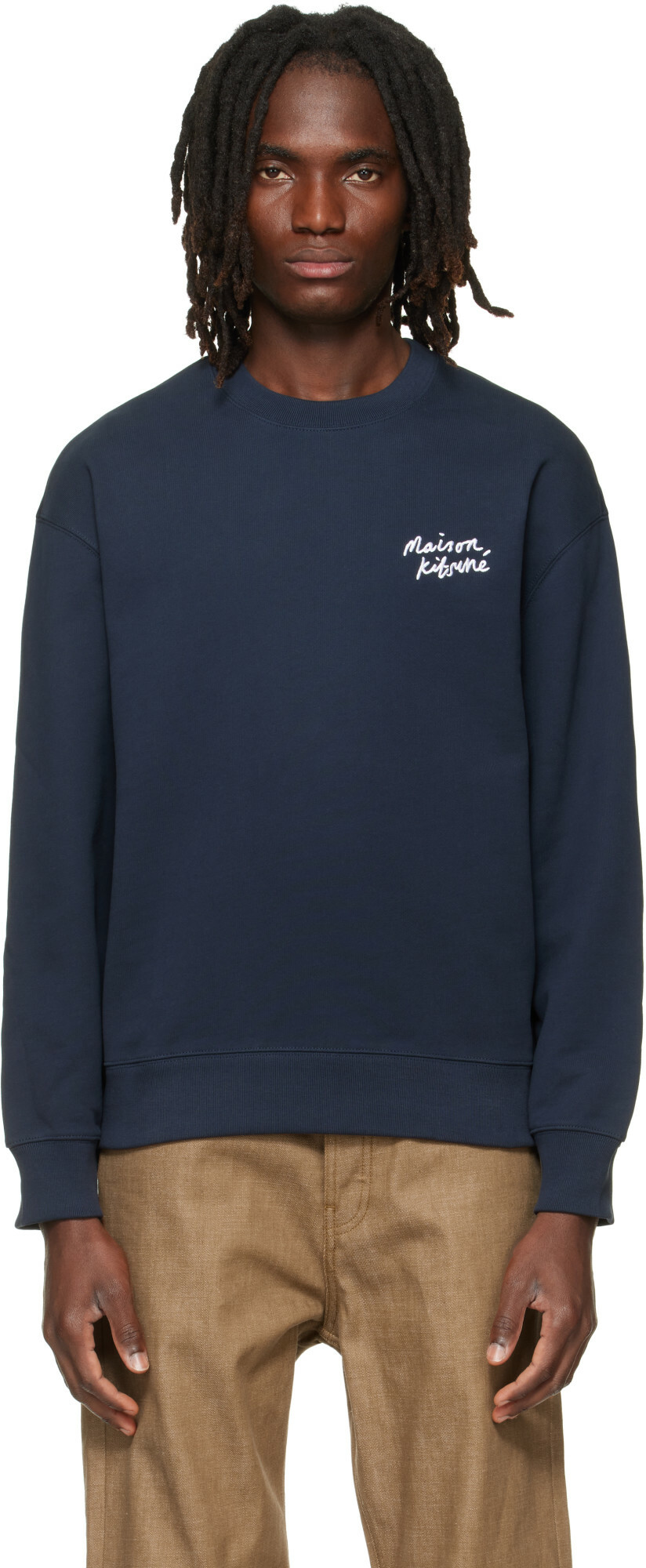 Maison Kitsuné Navy Handwriting Comfort Sweatshirt