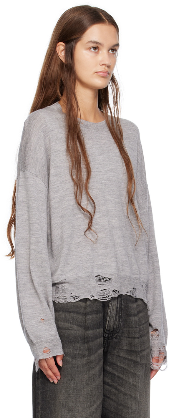 Distressed grey sweatshirt hotsell