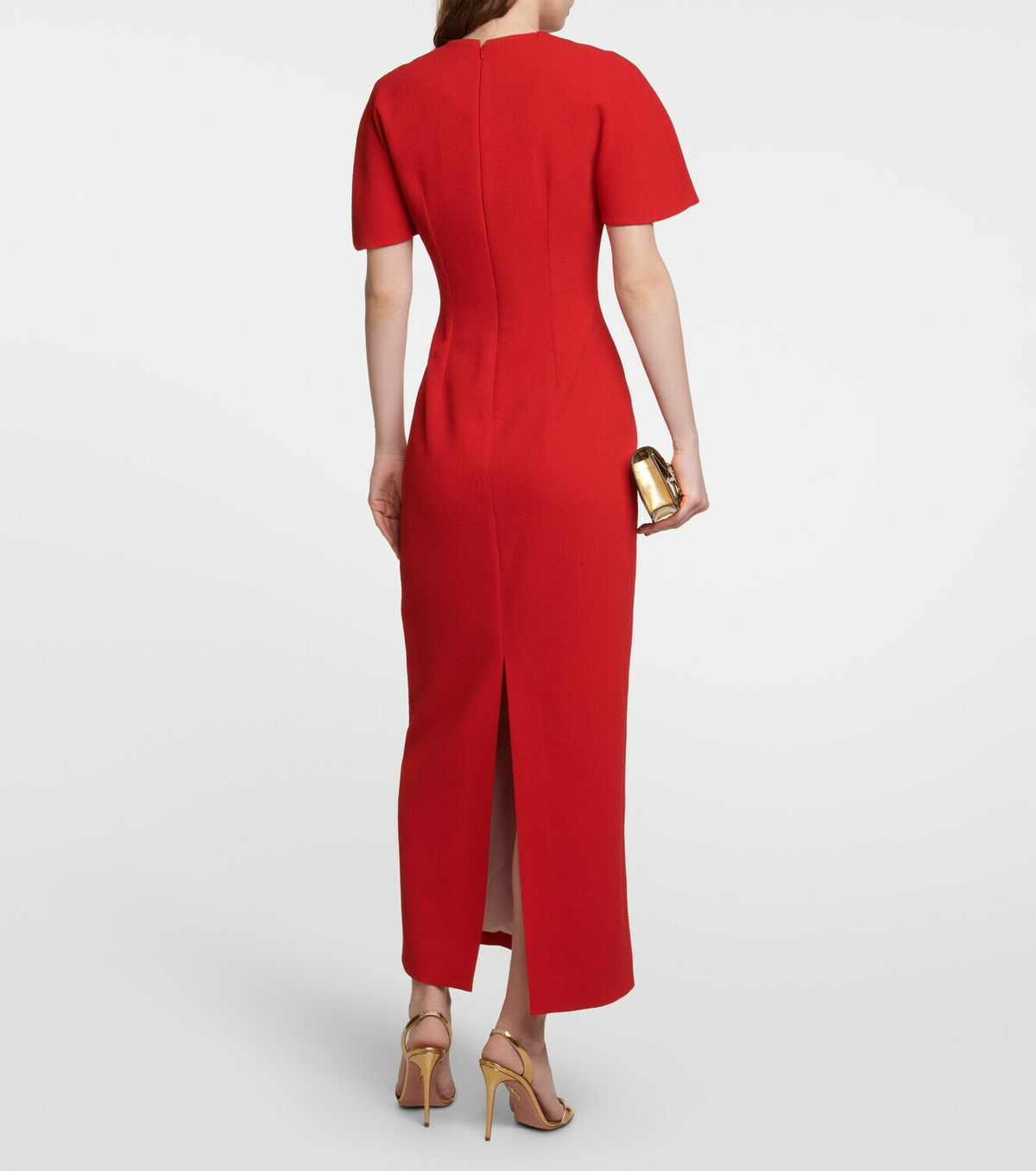 EMILIA WICKSTEAD ワンピース Elham cape crepe midi 803543 Elham cape crêpe midi dress in yellow - Emilia Wickstead