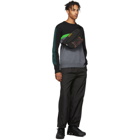 Kenzo Black and Green Colorblock Sweater