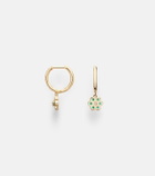 Anita Ko Flora 18kt gold huggie earrings with diamonds and emeralds