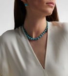 Ileana Makri Beaded necklace with turquoises and rubies