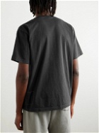 Cherry Los Angeles - Logo-Appliquéd Garment-Dyed Cotton-Jersey T-Shirt - Black