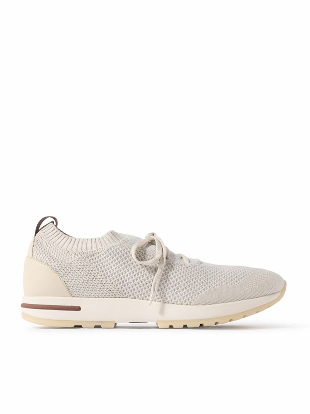 Photo: Loro Piana - 360 Flexy Leather-Trimmed Knitted Wish® Wool Sneakers - Gray