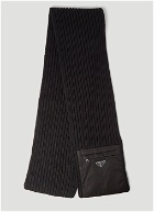 Re-Nylon Pocket Knitted Scarf in Black
